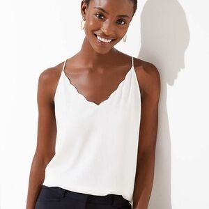 Loft Cream Scalloped Cami